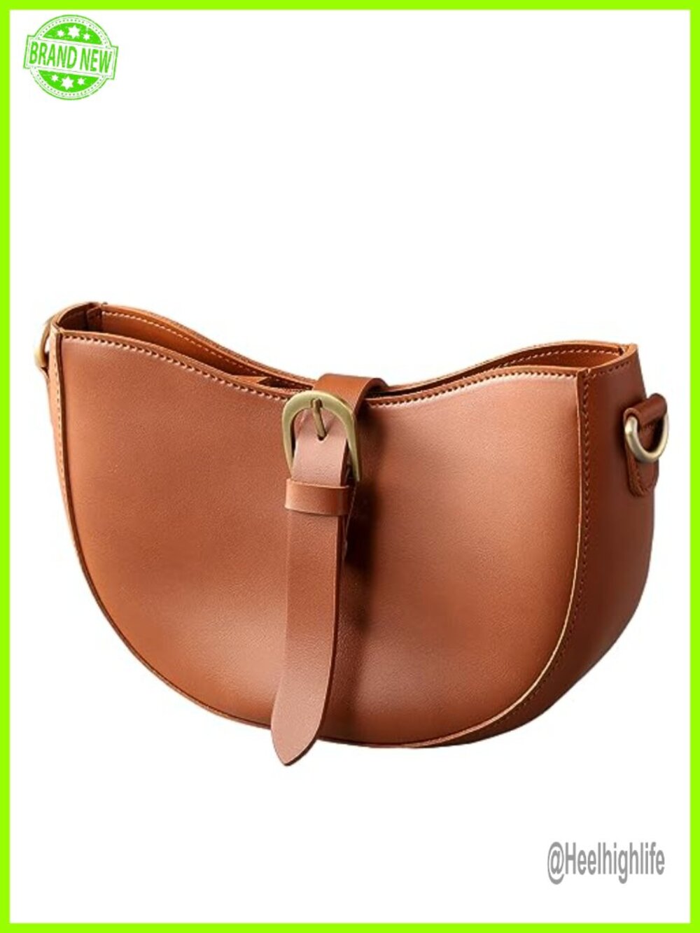 Vintage Vegan Leather Crescent Shoulder Bag Retro Hobo Satchel Underarm Purse